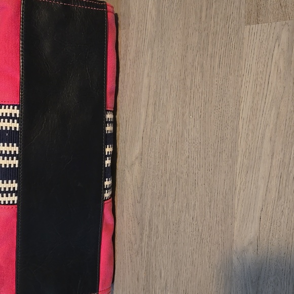 Tory Burch Ella Pink and Black Tote Bag - Picture 3 of 4